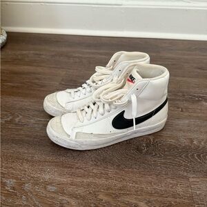 Nike White and Black High-Top Sneakers
